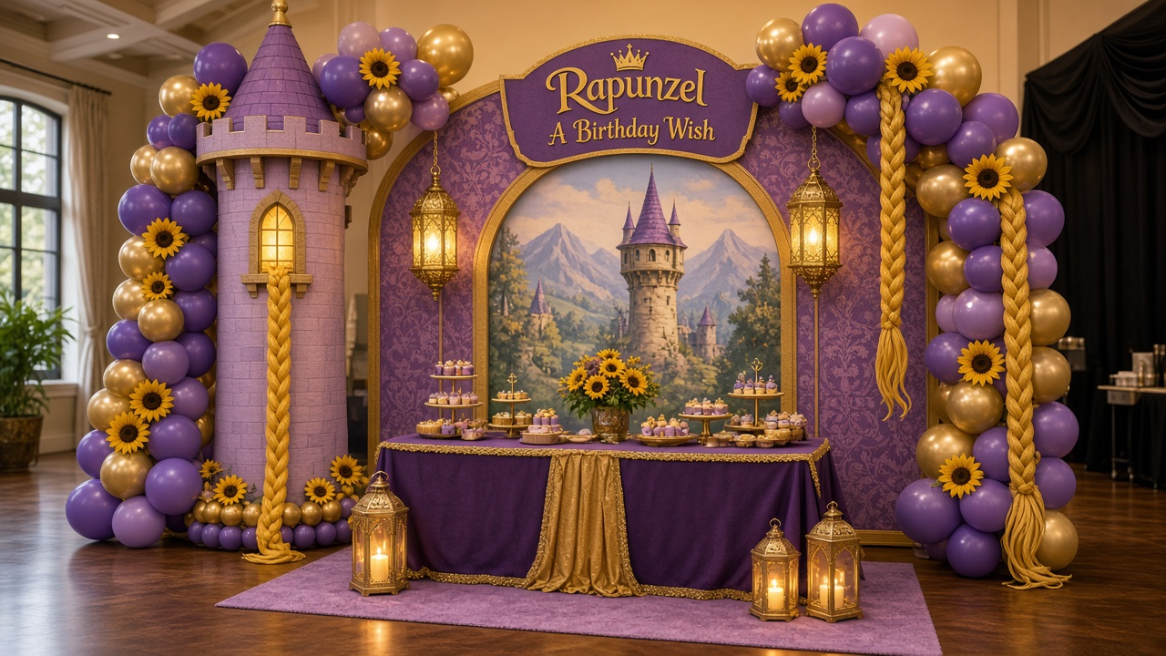 Rapunzel doğum günü organizasyonu